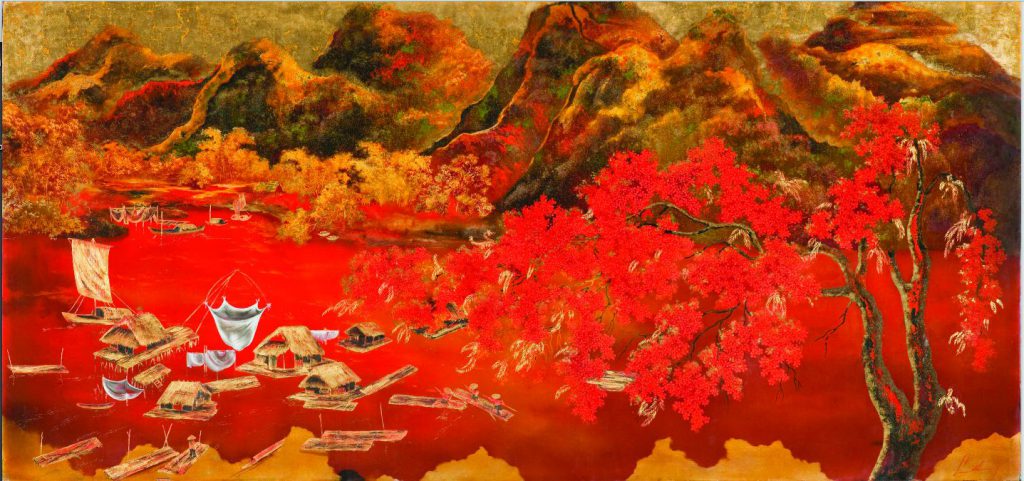 10.Lê Thy 1919 Làng Chai Son Mài 64 X 123 Cm Compressed 1024x481