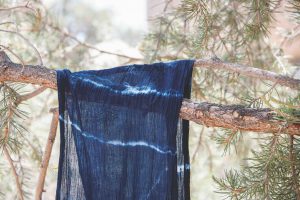 Blue indigo footprints